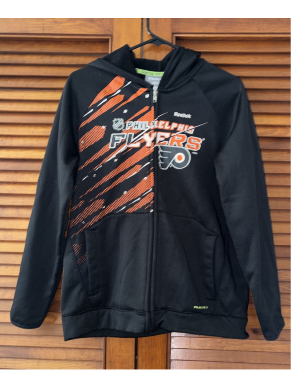 Philadelphia Flyers NHL Full Zip Hooded Sweatshirt Black Youth Large 14-16